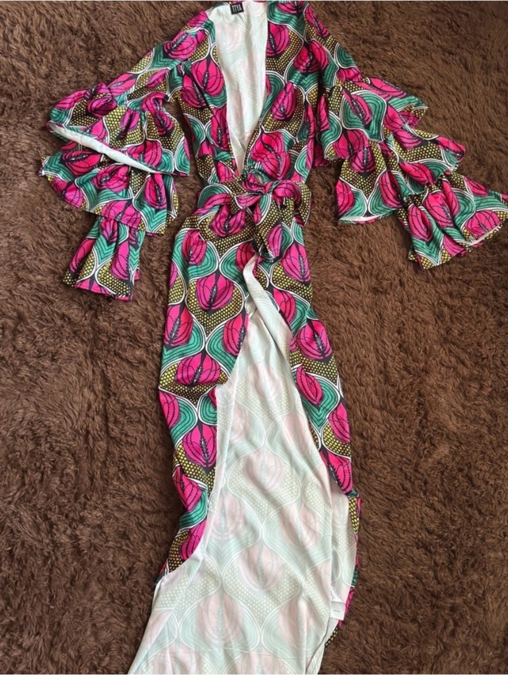 ASOS Pink and Teal Floral Maxi Dress - Picture 4 of 4